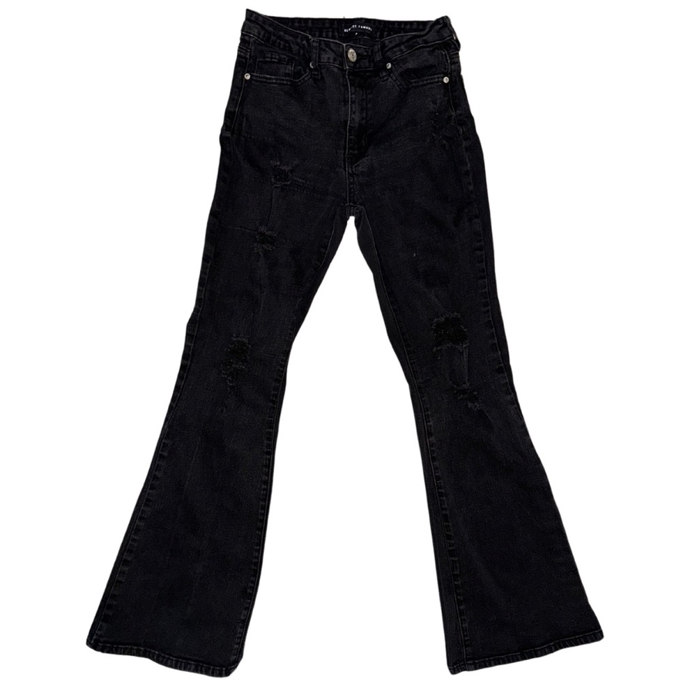 Black Ripped Flare Jeans
